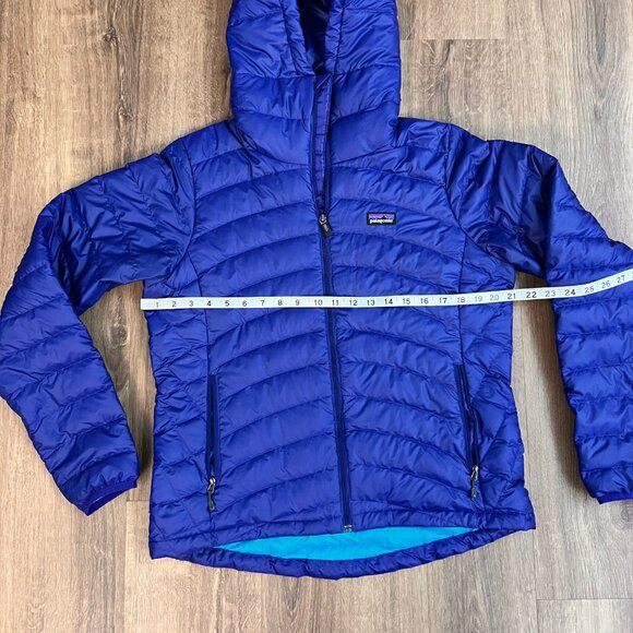 Patagonia Women's Down Sweater Hoody Jacket Cobalt Blue Sz M - Picture 6 of 11
